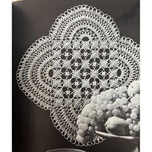 Vintage 1950's Crochet Knit Doily Pattern SULTANS GARDEN Tatted 17"